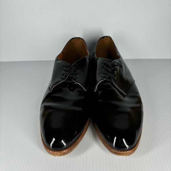 1937 Footwear Shoes Mens 9 Patent Leather Lace up Classic Dress Work Church Slip - Picture 2 of 6